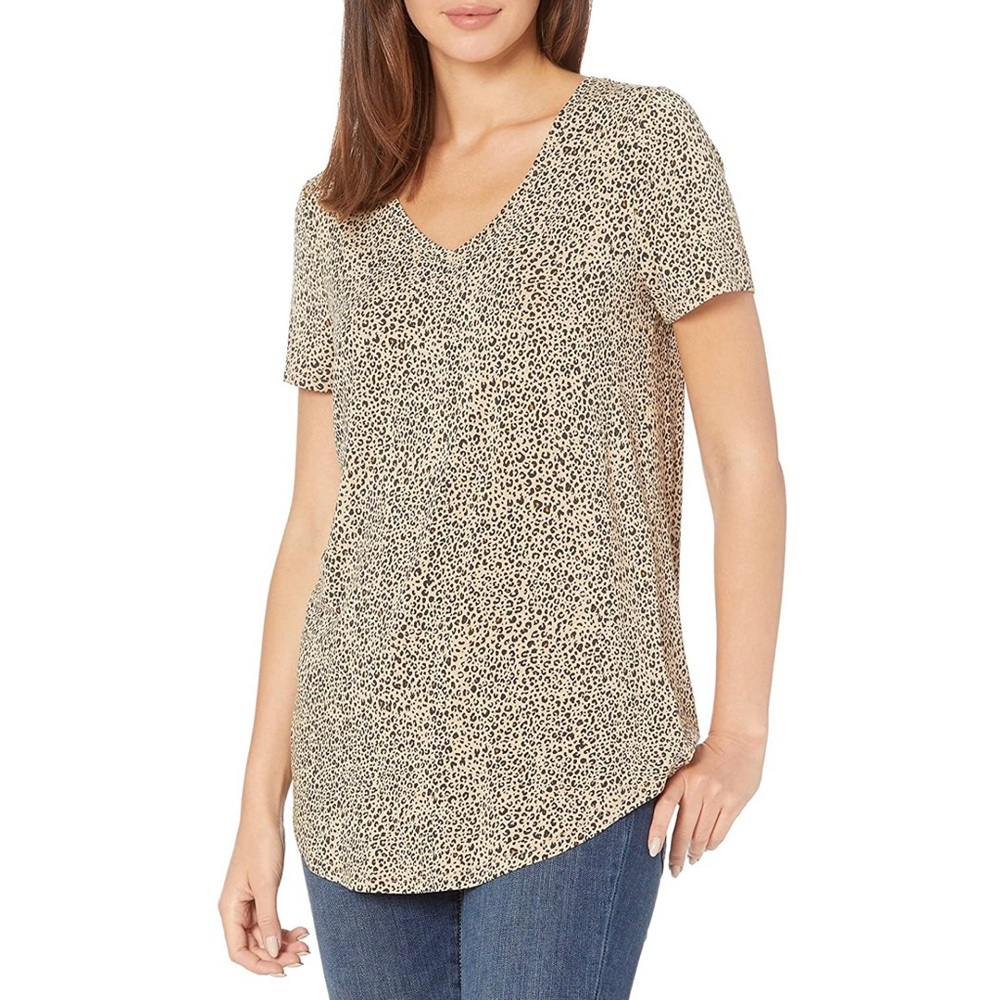 Amazon Essentials Women's Relaxed-Fit Short-Sleeve V-Neck Tunic
